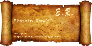 Ekstein René névjegykártya